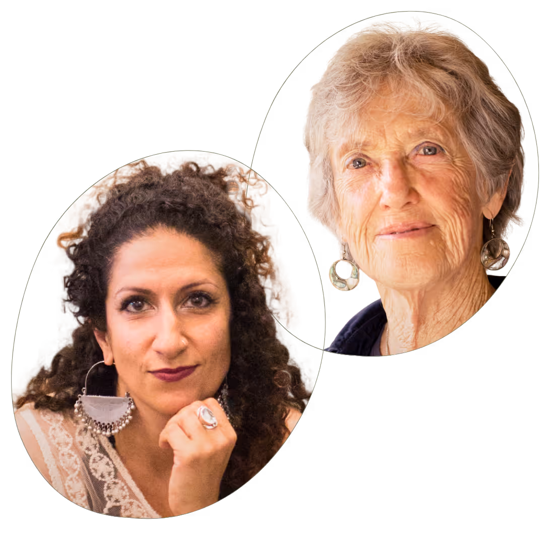 headshot of Lydia Violet and Joanna Macy