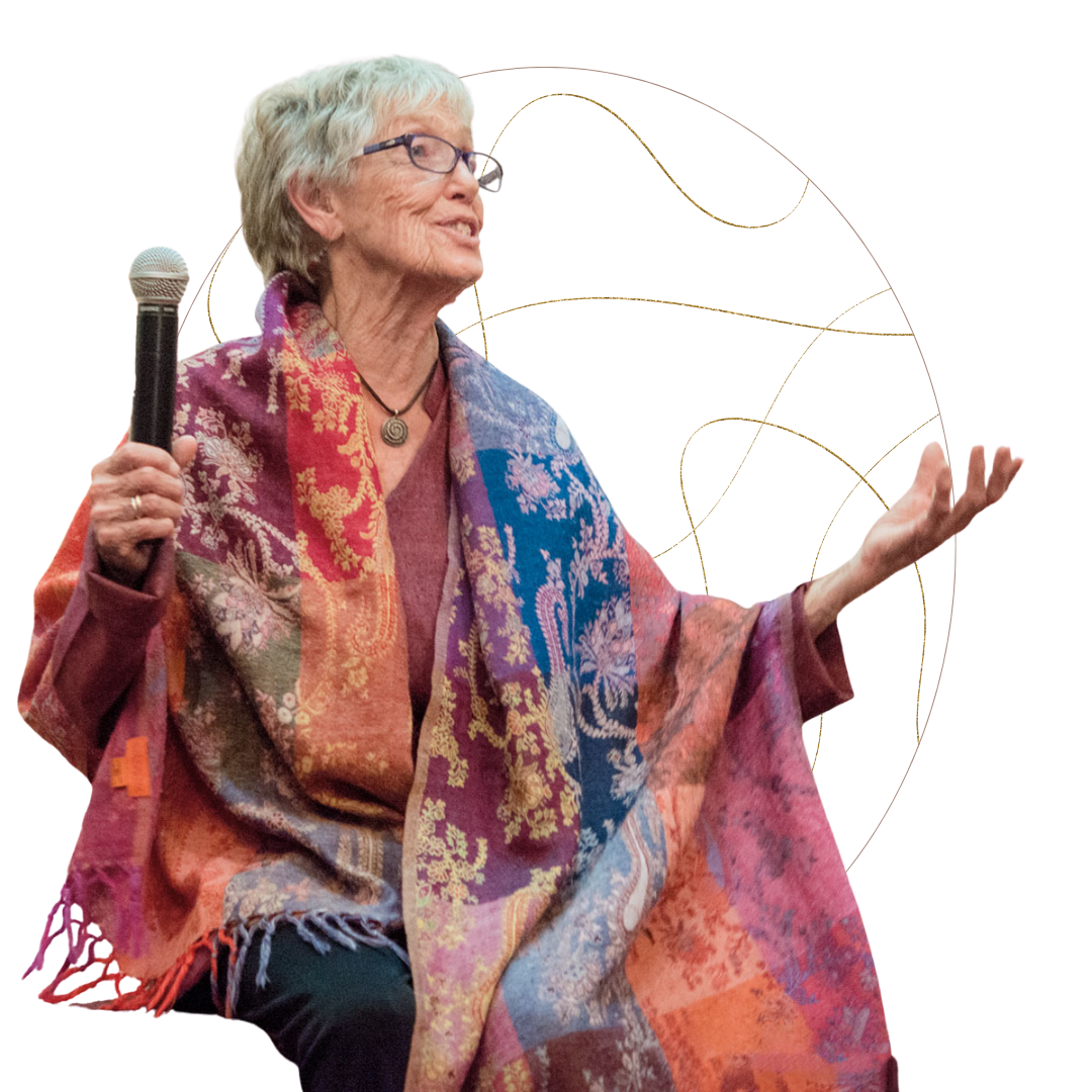 a photo of Joanna Macy talking