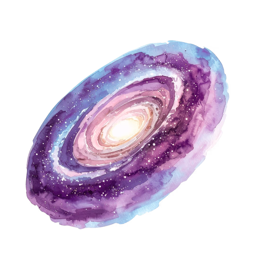 Watercolor art of a galaxy