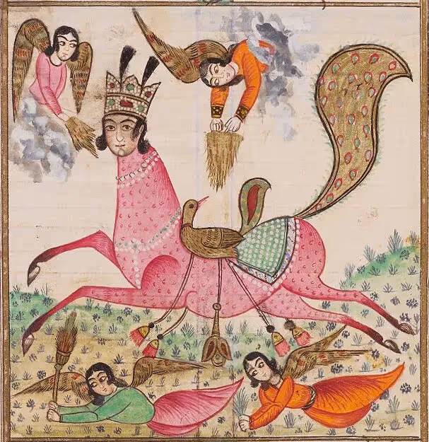 Buraq, the winged celestial creature from Islamic tradition that carried Prophet Muhammad during the Night Journey