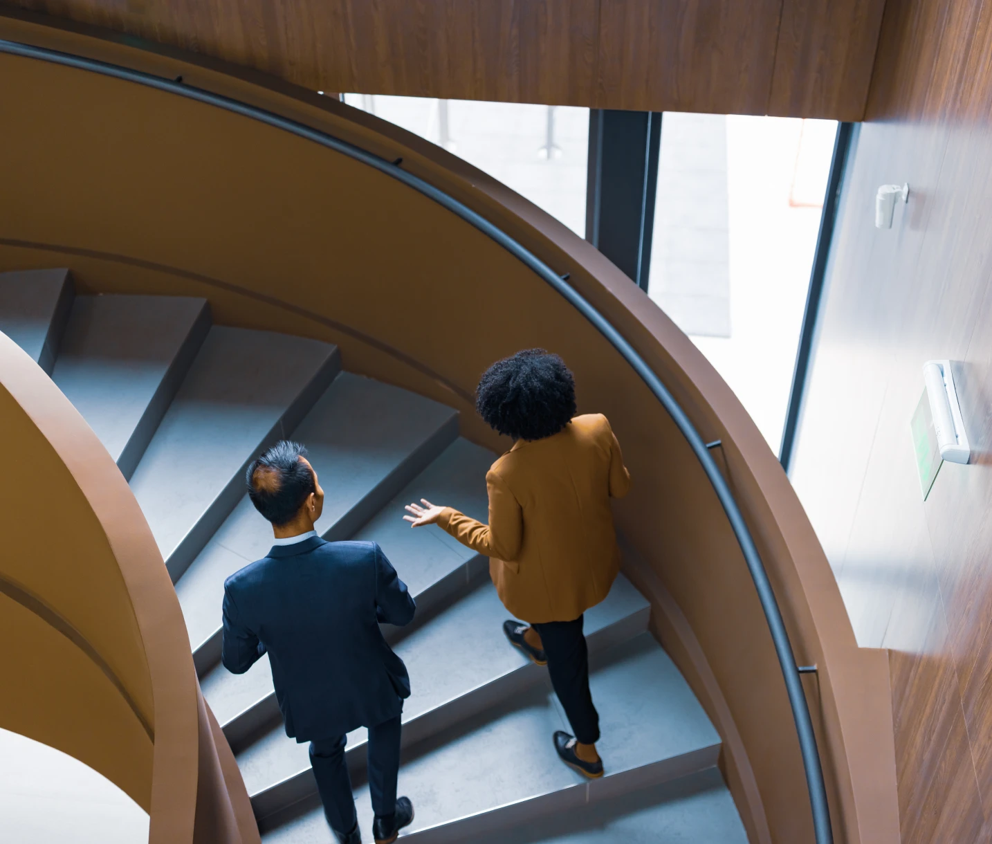 Business Colleagues Discussing on Spiral