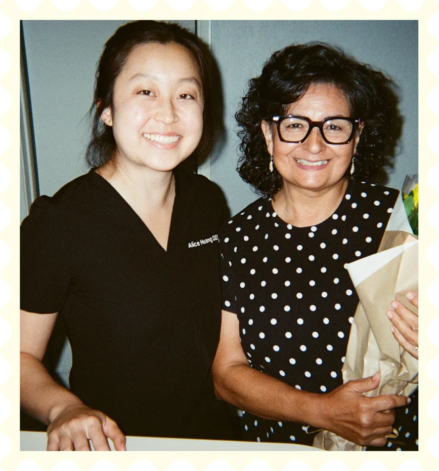 Dr. Huang and patient at Concord Heritage Dental