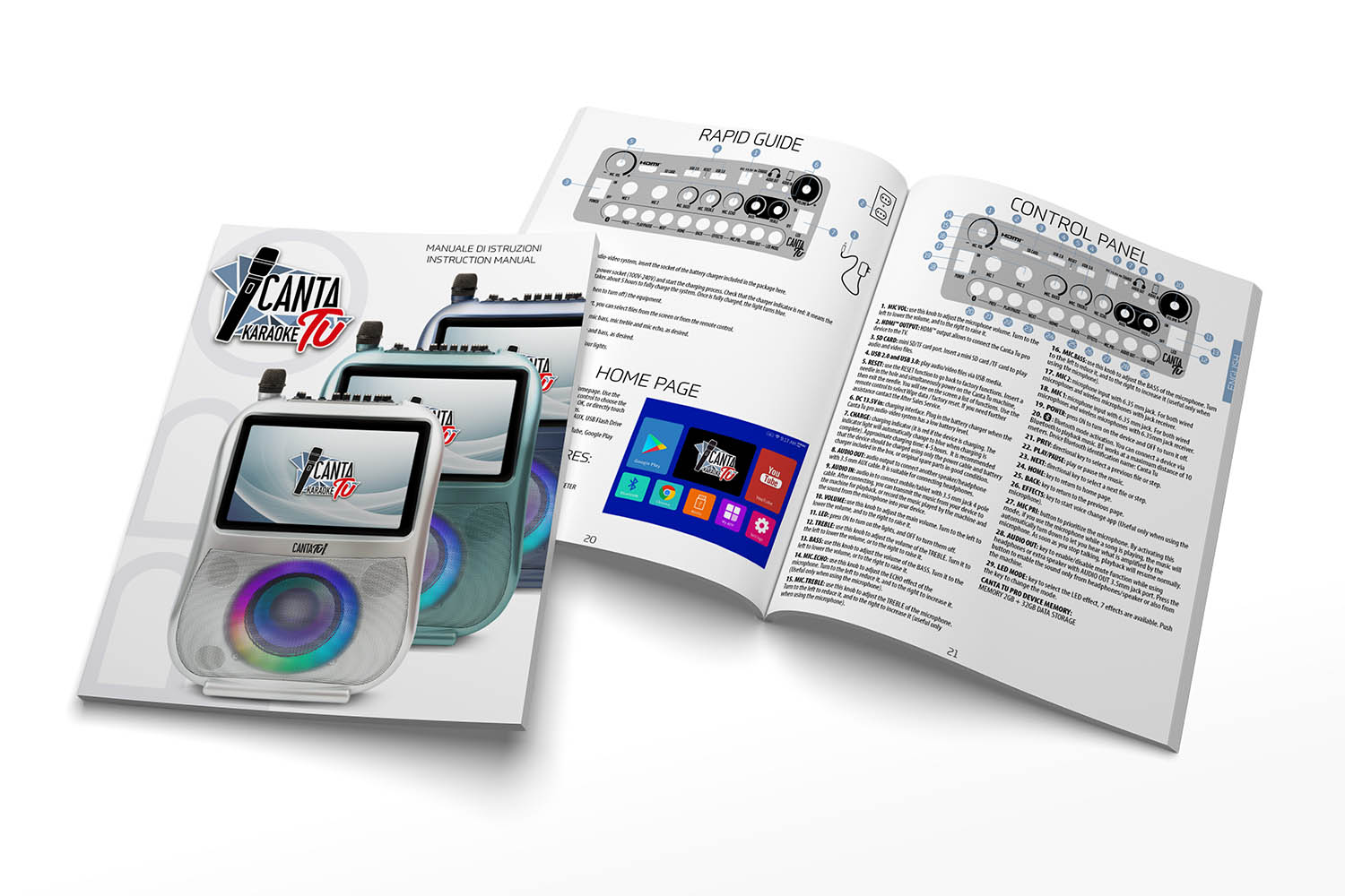 Manuale istruzioni multilingua Canta Tu PRO