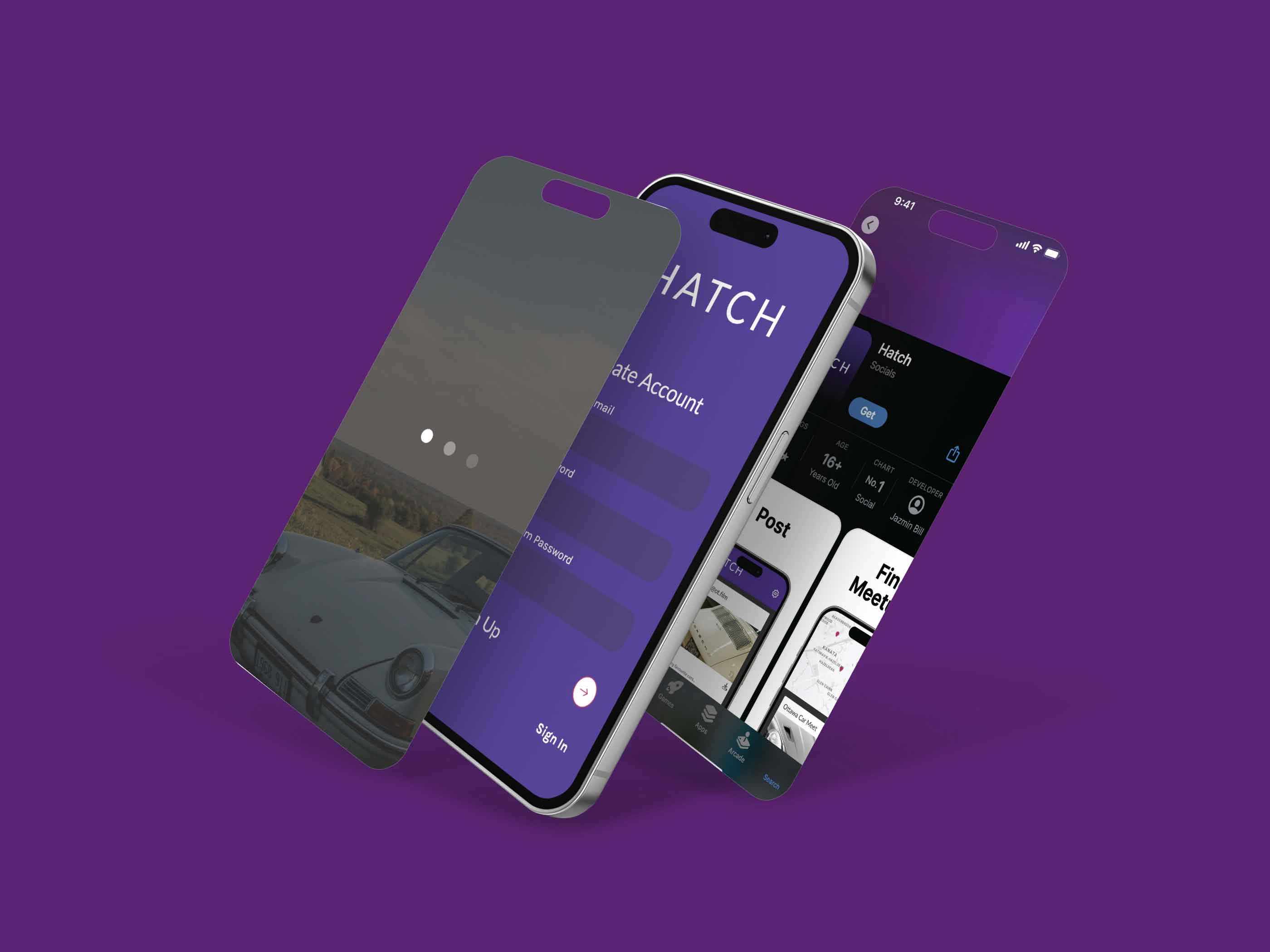 Hatch mobile screen mockups