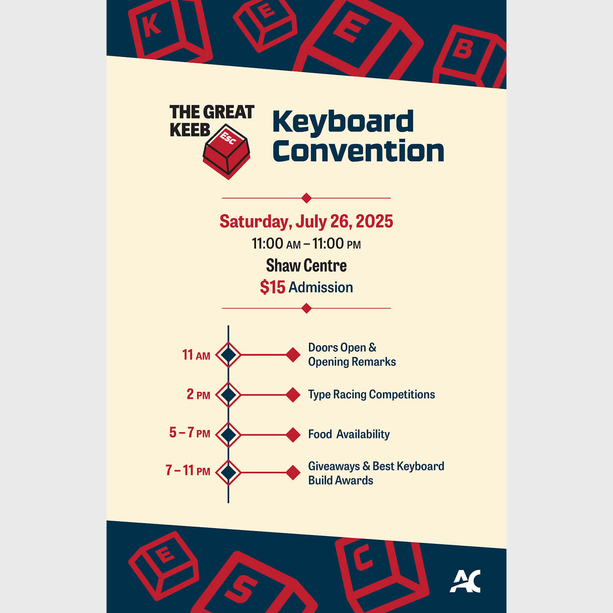 The Great Keeb Escape keyboard convention poster