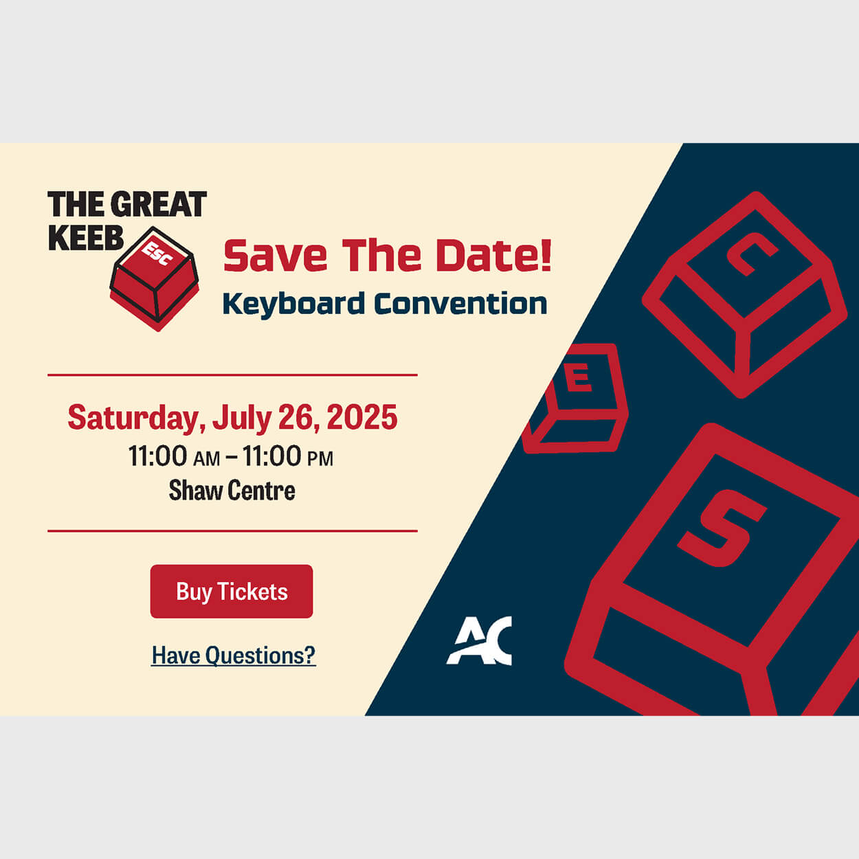 The Great Keeb Escape keyboard convention emailer