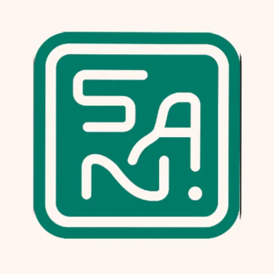 San logo spinning horizontally