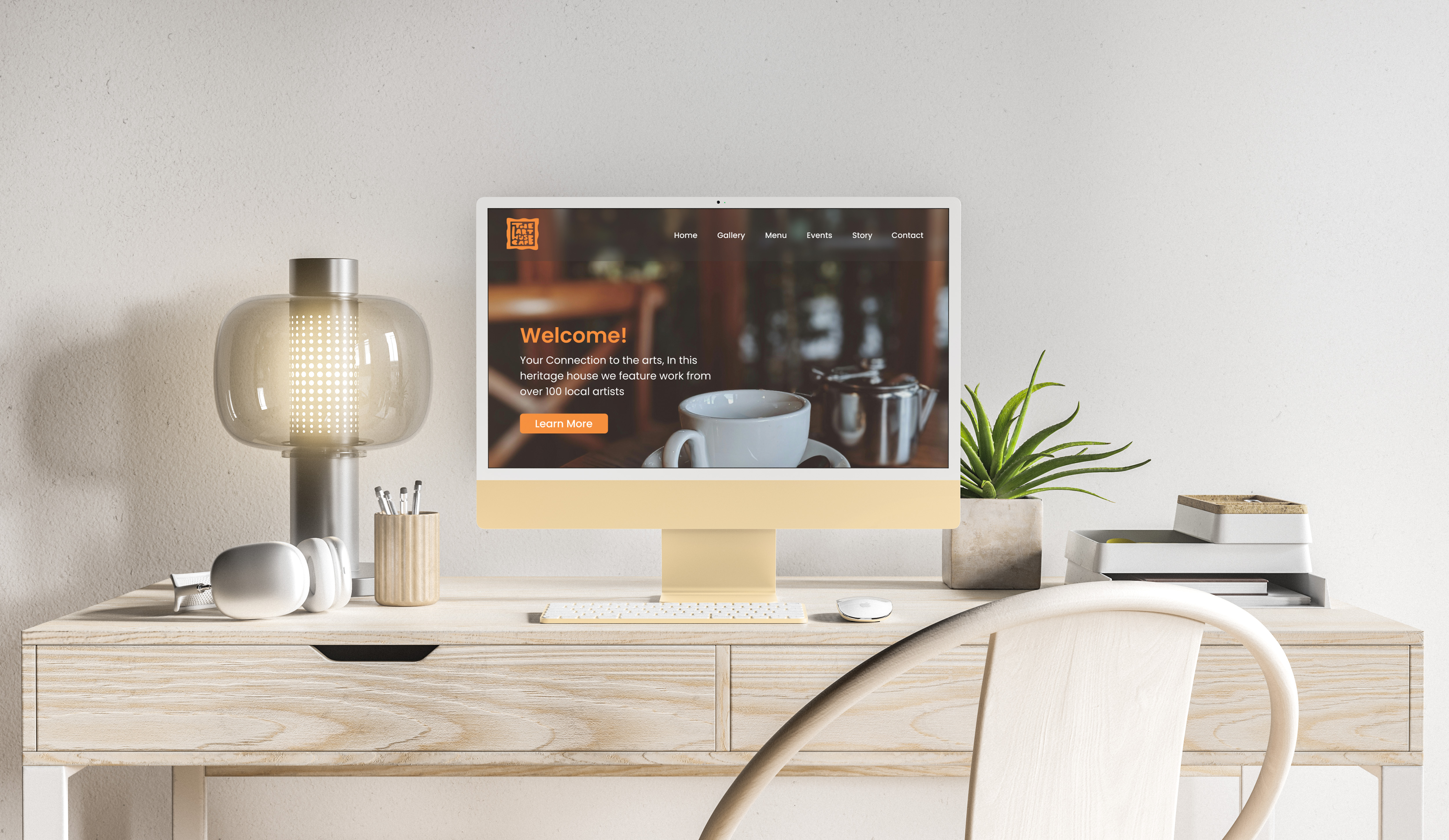 Mock up of what the landing page looks like for the website