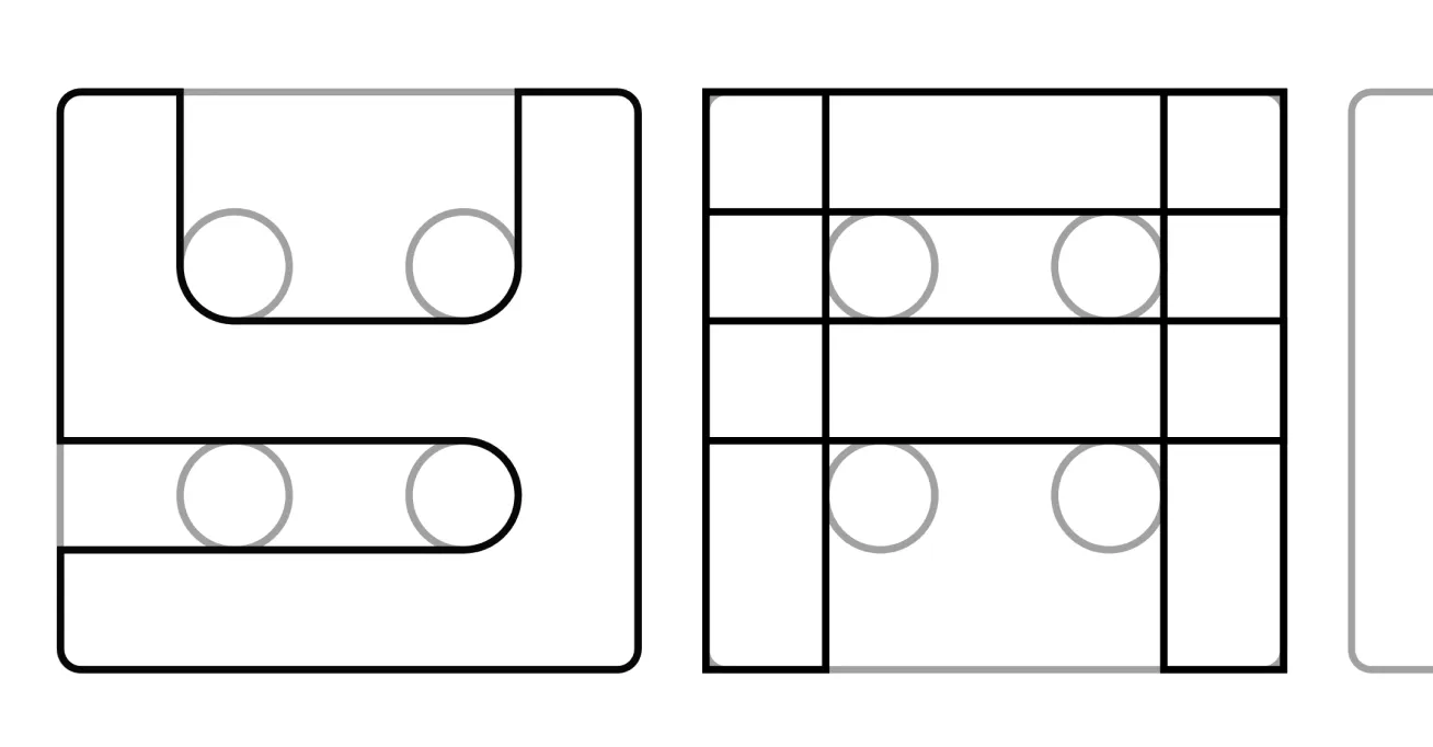 Showing the grid used made of the die and pips to create the custom font.