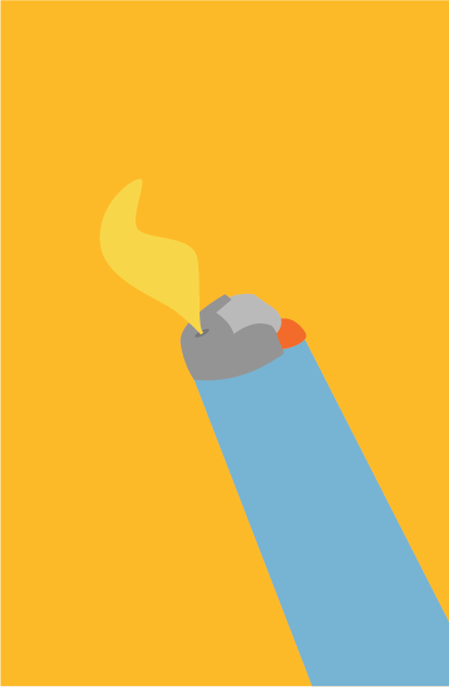 Illustration of lighter from the mental health zine