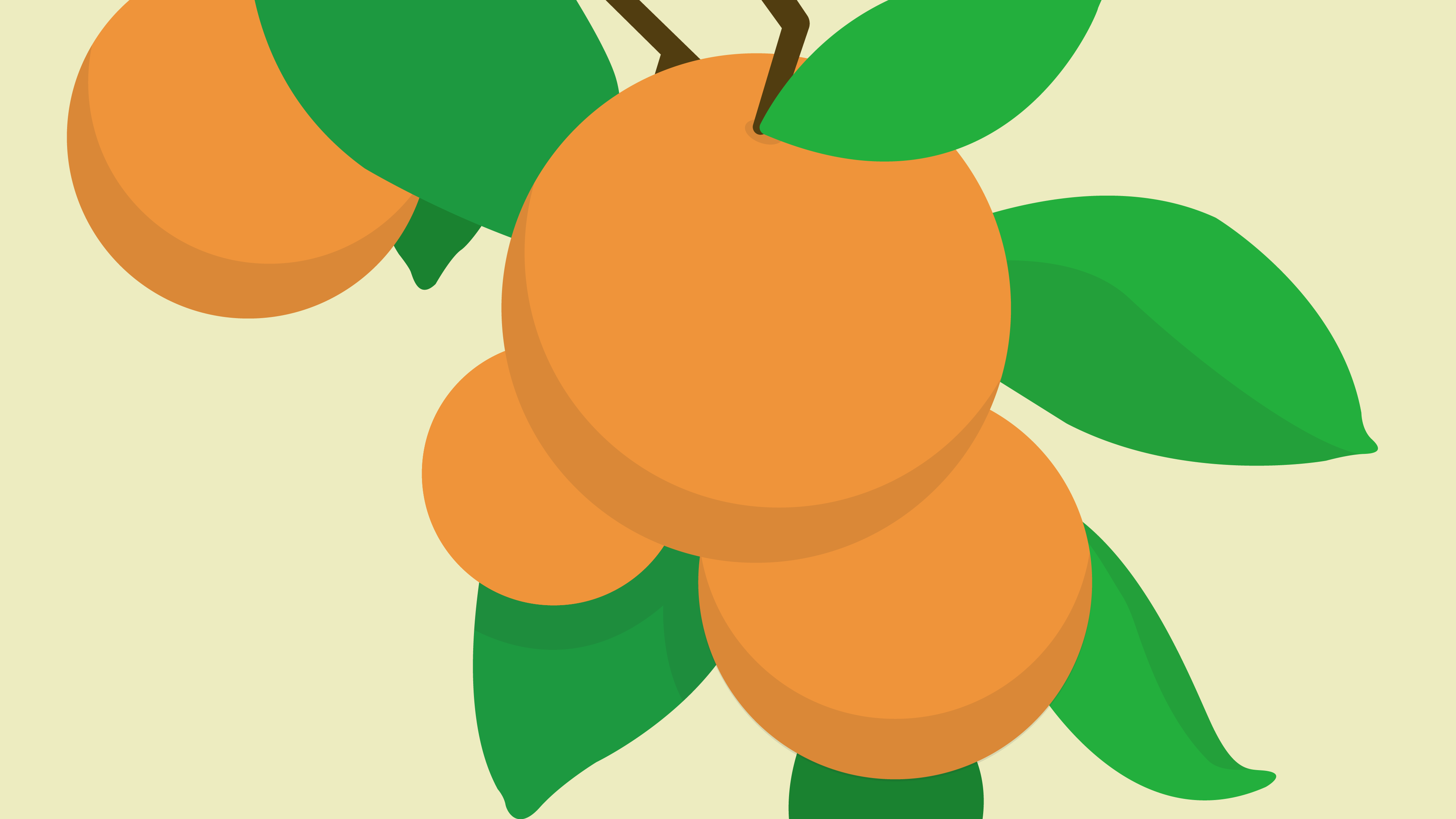 scene from motion piece, oranges on a branch