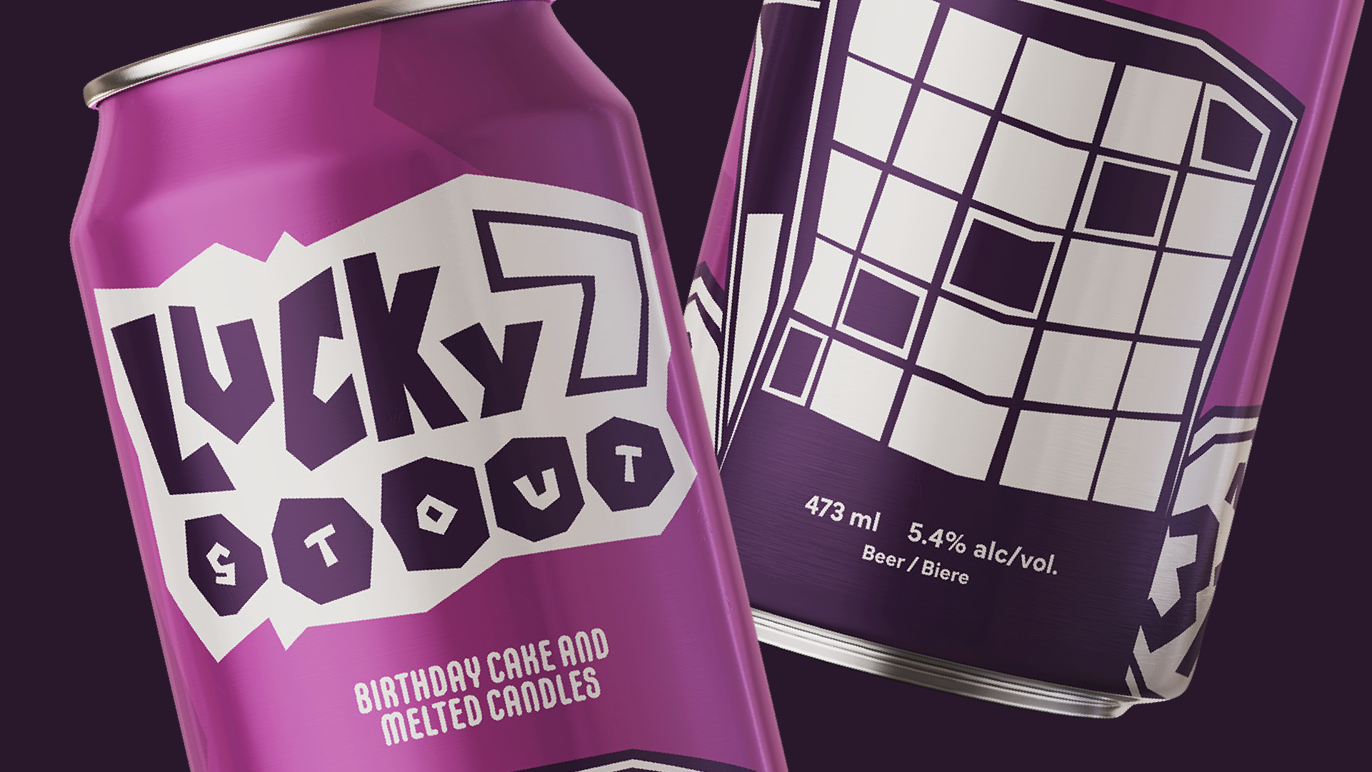 Close-up image of the title and illustration for the Lucky Seven Stout.