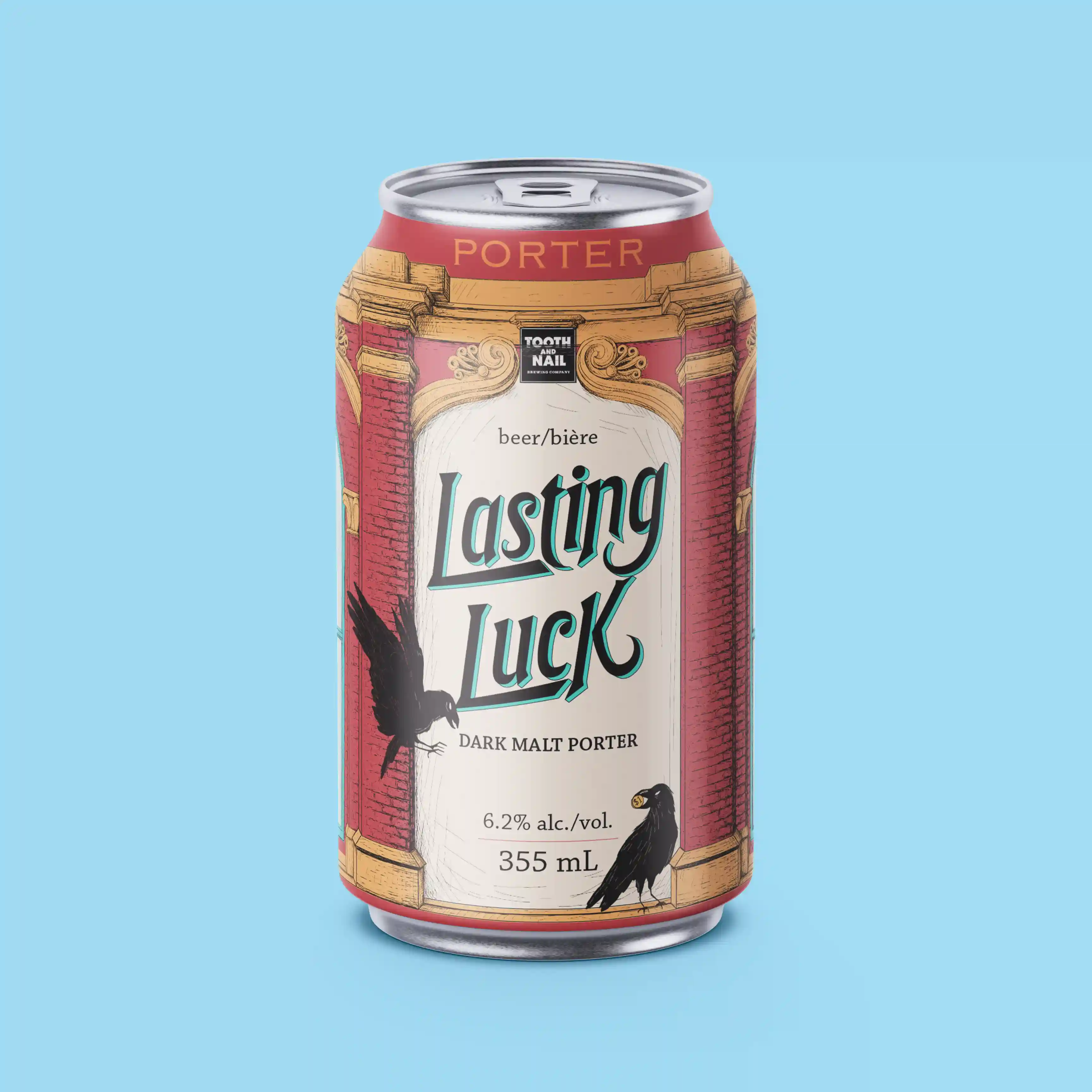 A Mockup displaying the front of the Saporous Spring label on a beer can.