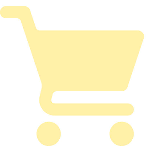 Simple yellow shopping cart icon on a transparent background.