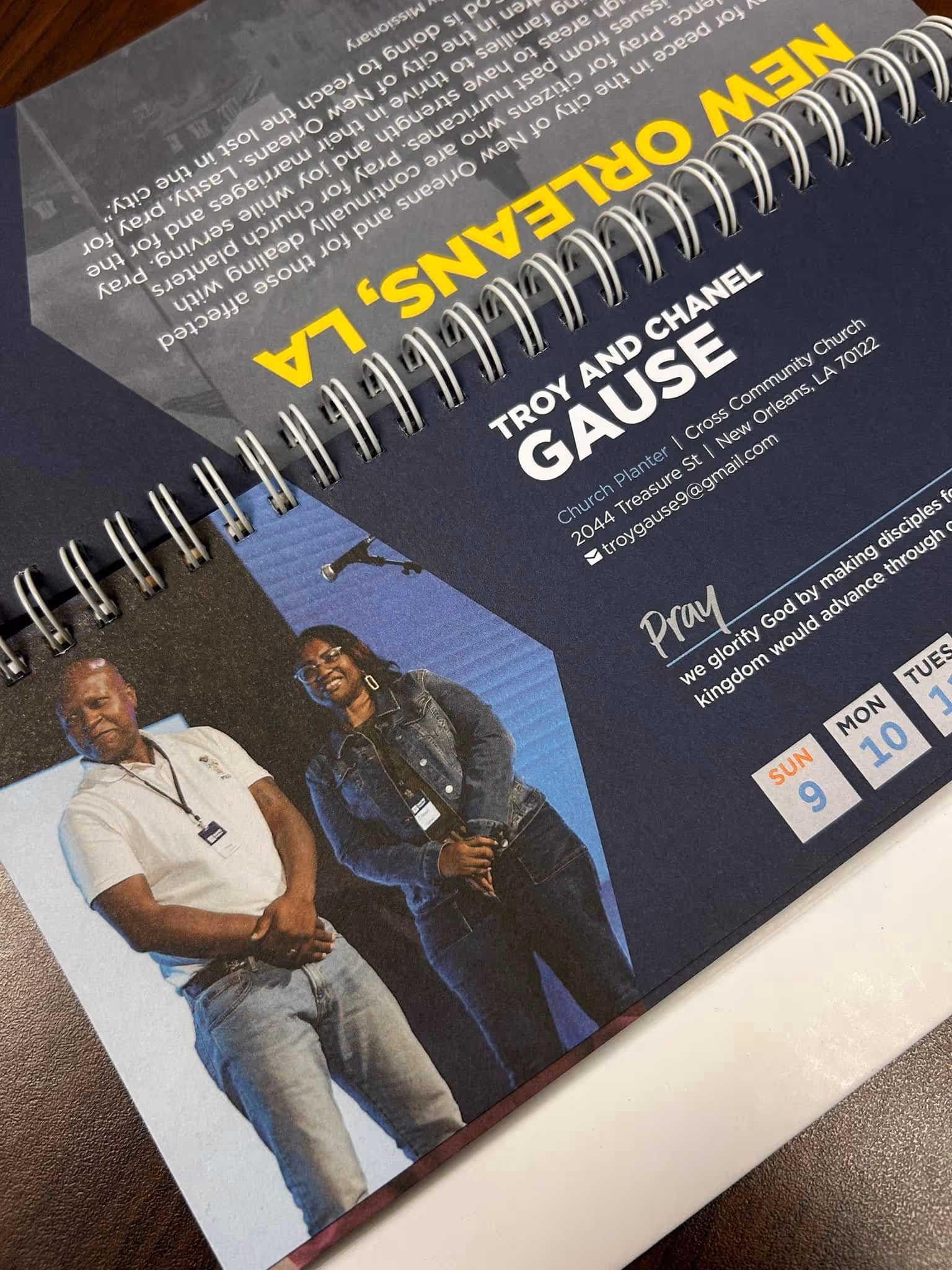 Photo of Troy and Chanel Gause standing side by side, featured in a New Orleans LA event flyer.