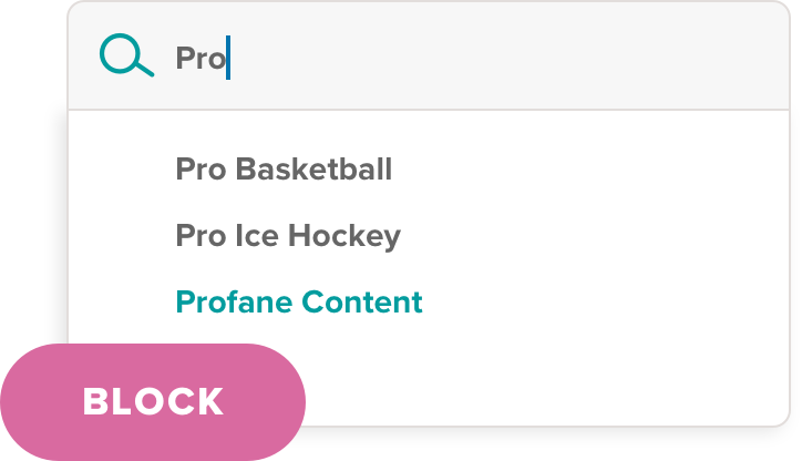 Nimbus dashboard search blocking the Profane Content category