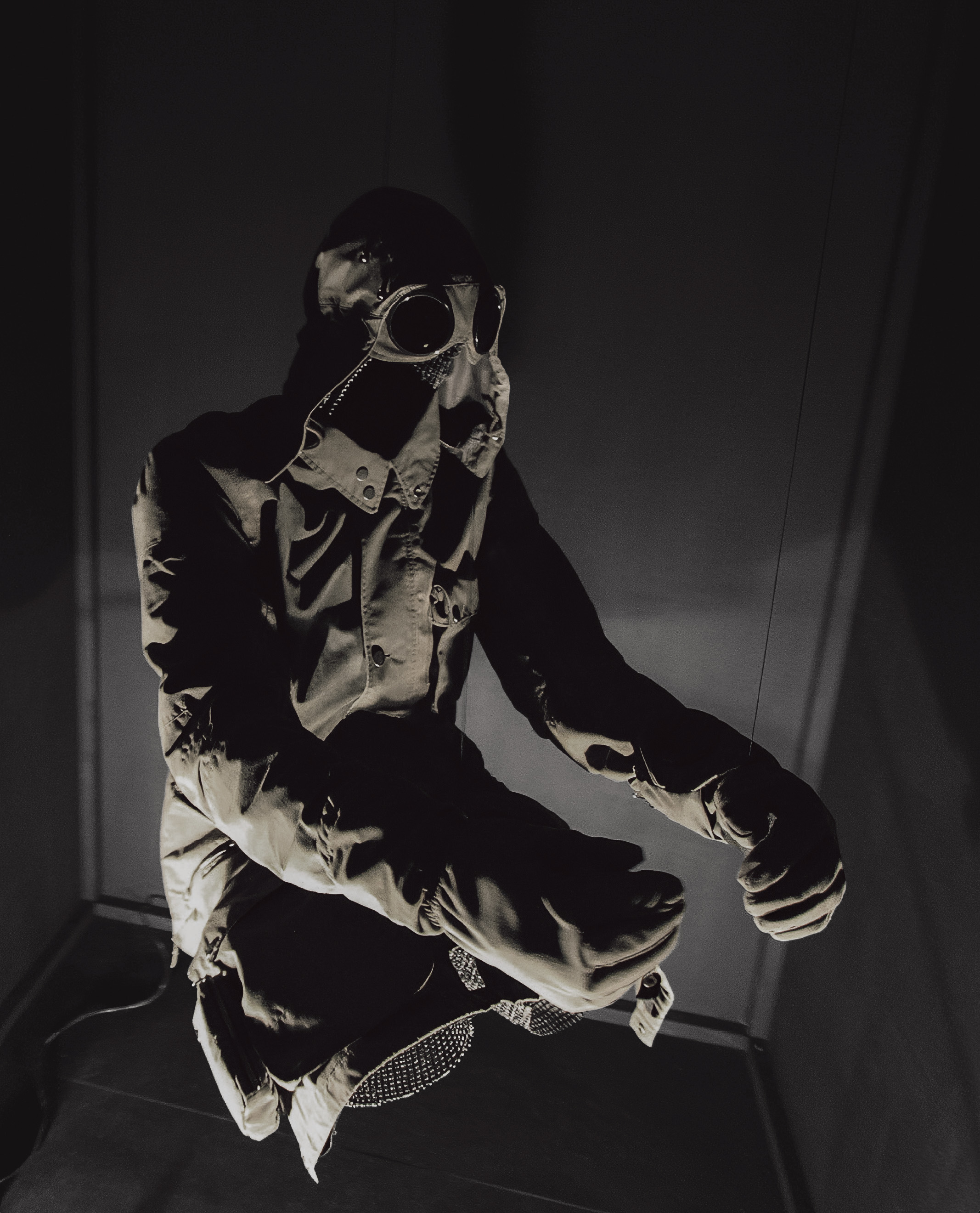 The seated body survives even after the vehicle disappears. Image Credit: C.P. Company, 1000M Goggle Jacket, 2009. Designed by Aitor Throup.