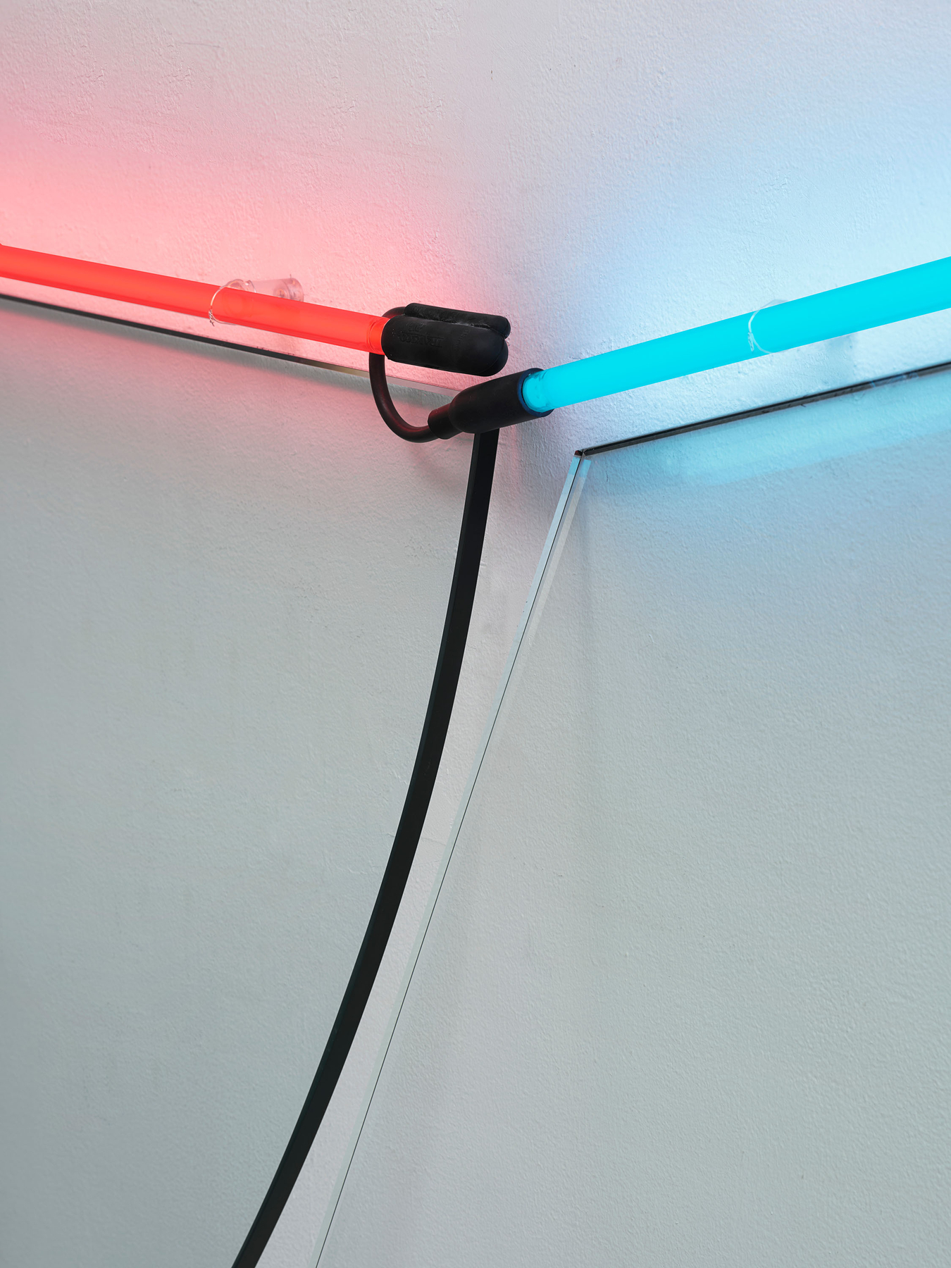 From the threshold, two lines over two pieces of glass. Close to, also a band, a square, a lean, a cable, a box, this jumper. Image Credit: Dyad Cut Ba-O-Ba, 1969 (detail). Courtesy Estate of Keith Sonnier and David Kordansky Gallery. Photo: Jeff McLane.