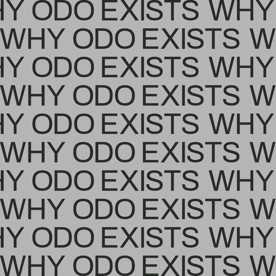 The phrase “Why ODO Exists” presented on a refined silver backdrop, capturing ODO’s core purpose.