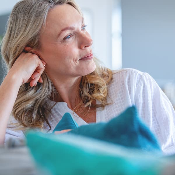 Mature woman relaxing on the sofa