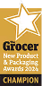 Grocer New Product and Packaging Awards Champion 2024 - Award badge for Little Freddie