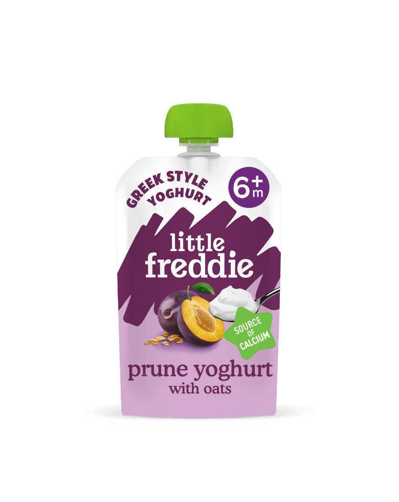 Little Freddie prune yoghurt with oats in 6+ months pouch