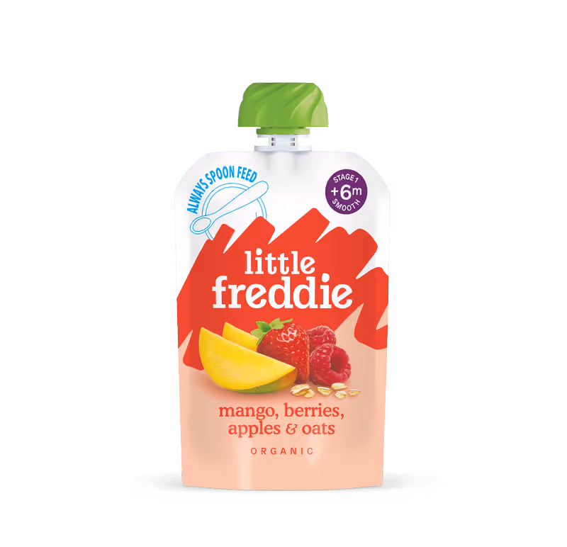 Mangoes, Berries, Apples & Oats organic baby food pouch