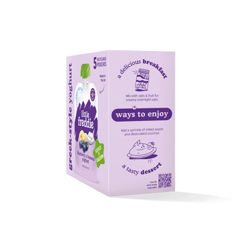 Corner view of Blueberry & Banana Yoghurt Multipack