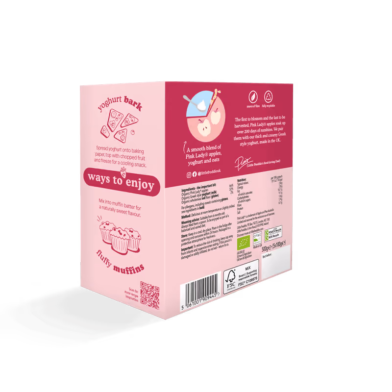 Back corner view of Pink Lady® Apple Greek Style Yoghurt Multipack