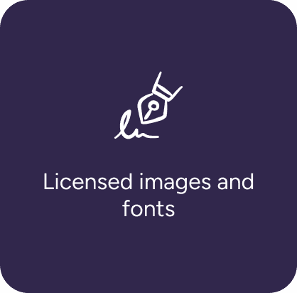 Licensed images and fonts