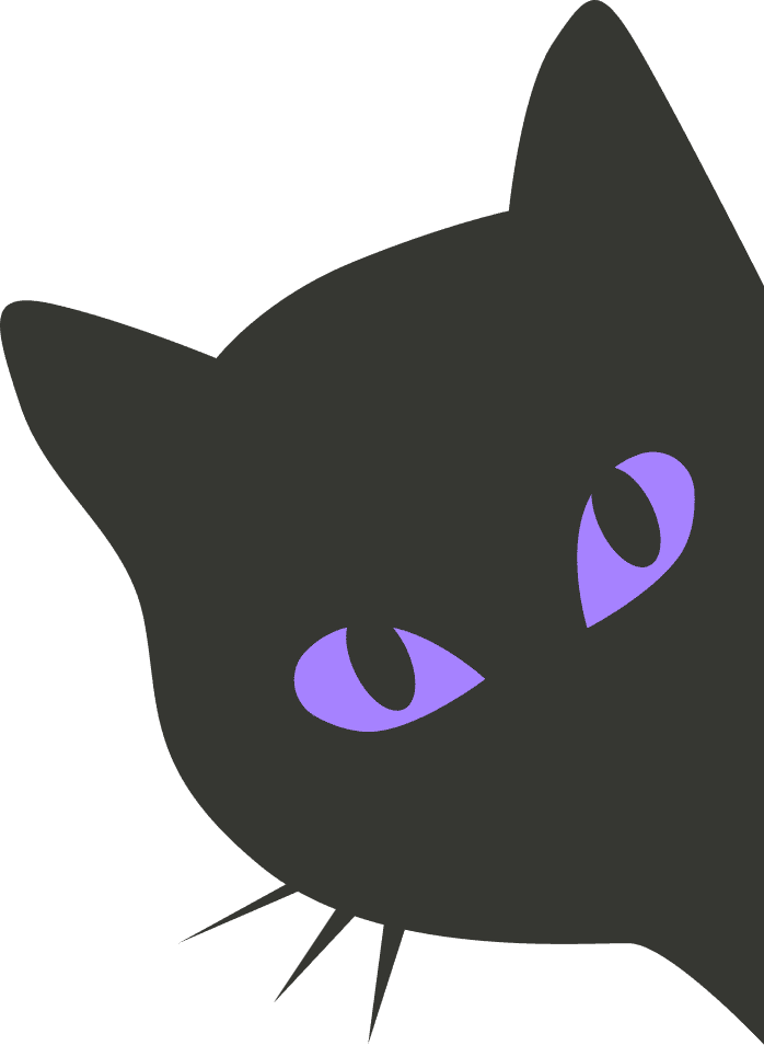 Graphic image of a black cat.