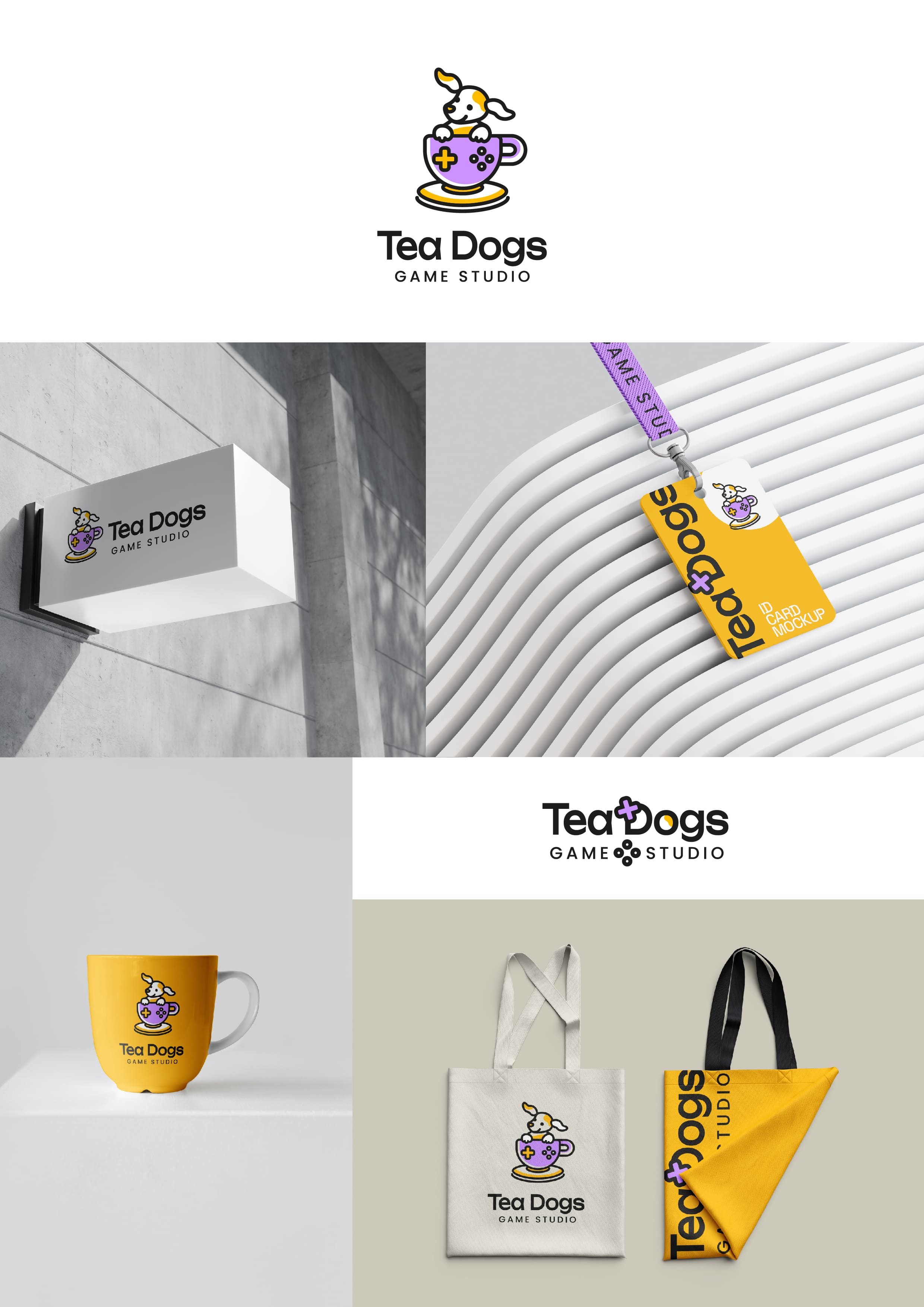 Image of a branding of a game studio "Tea Dogs".