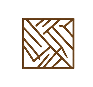Animated abstract geometric pattern of brown lines forming interconnected shapes within a square frame.