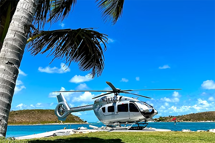 private helicopter transport with Indo House St john