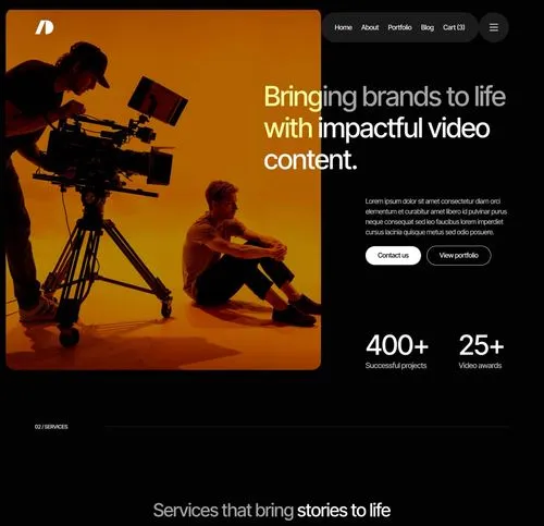 Cinemaflow - Home V3 Page - Ultimate Video Agency Webflow Template