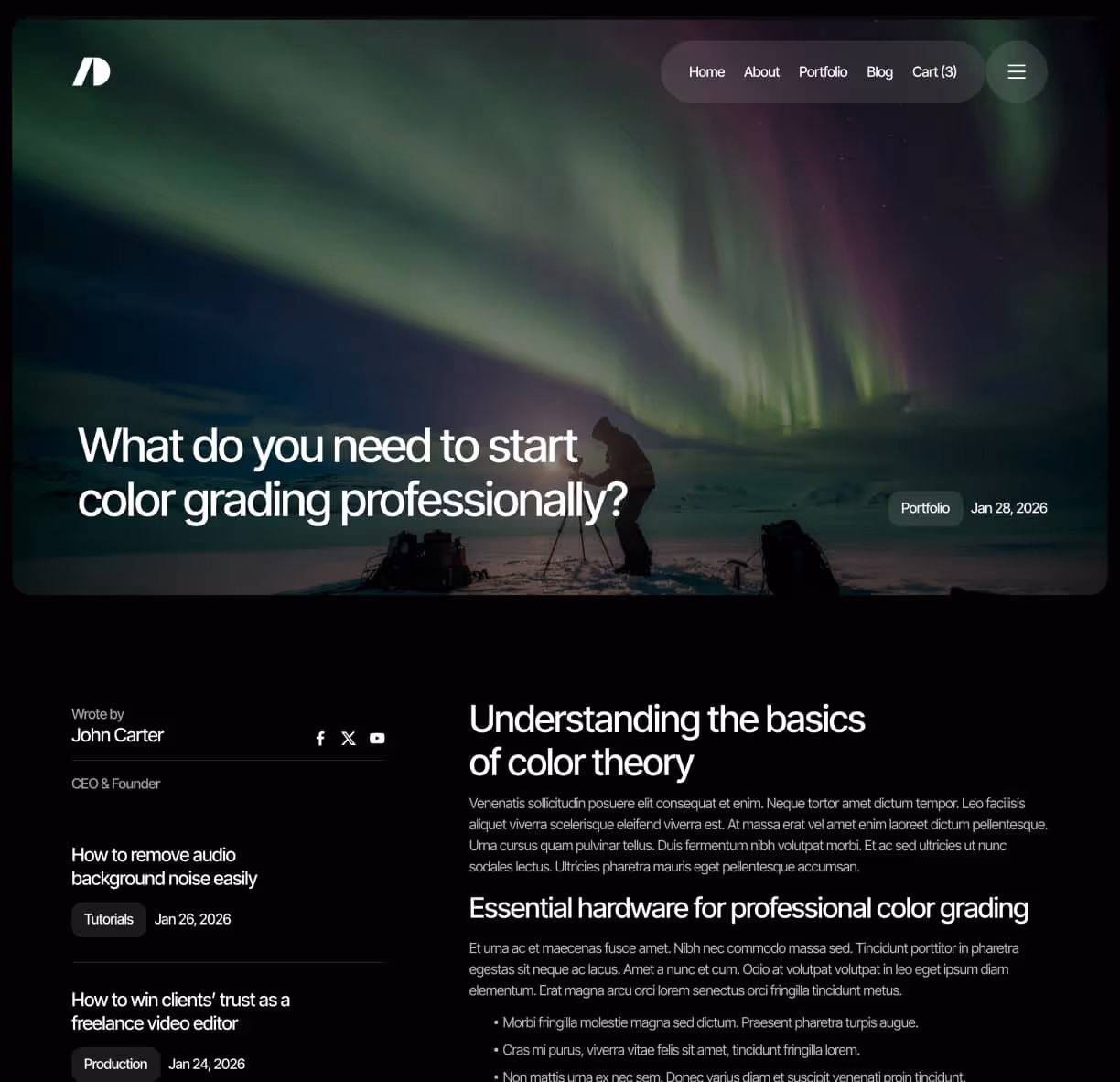 Cinemaflow - Blog Post Page - Ultimate Video Agency Webflow Template