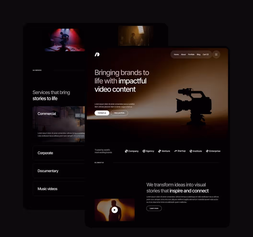 Cinemaflow - Pages Included - Ultimate Video Agency Webflow Template