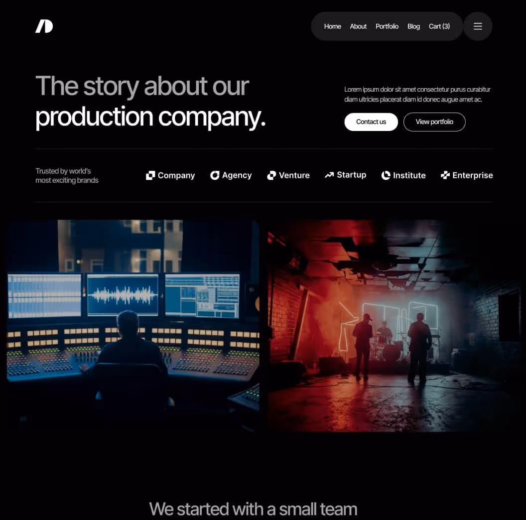 Cinemaflow - About Page - Ultimate Video Agency Webflow Template