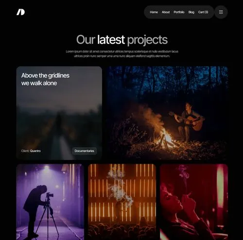 Cinemaflow - Portfolio V2 Page - Ultimate Video Agency Webflow Template
