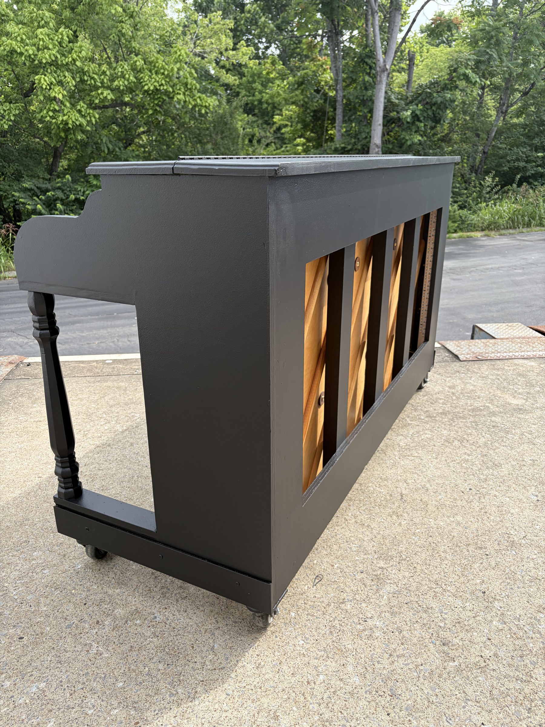 Custom spinet piano w/ integrated lighting