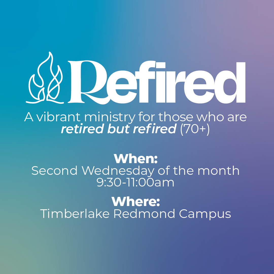 Pastel blue, purple and green gradient graphic with large white letters that spell 'Refired'.