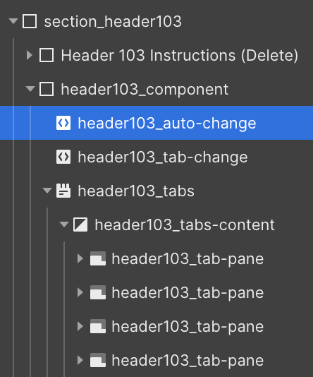 Code editor displaying a nested folder and file structure with components and tabs in a project.