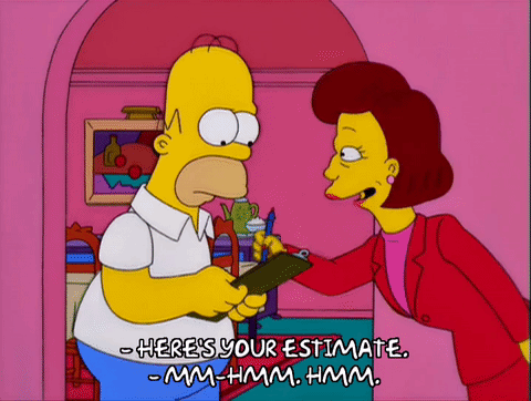 project cost estimation simpsons gif