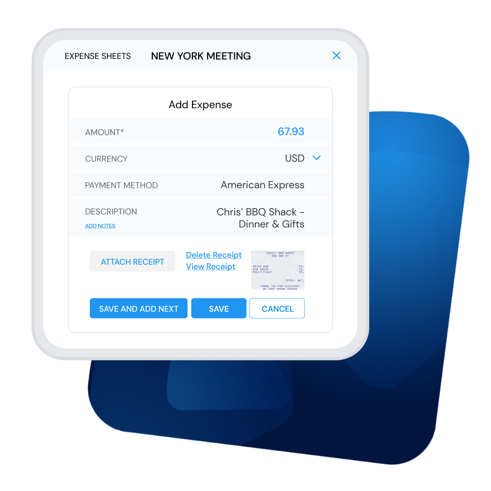 Expense Report - add expenses