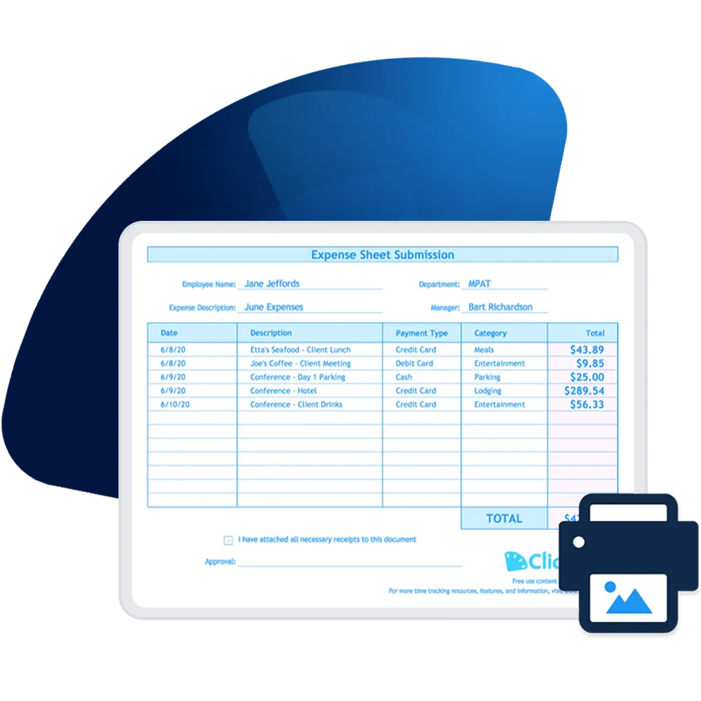 printable Expense Report Template