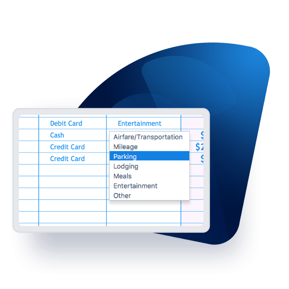 Expense Report Template - expense type