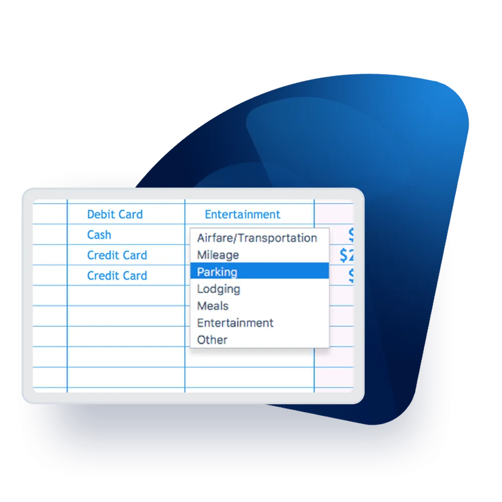 Expense Report Template - expense type