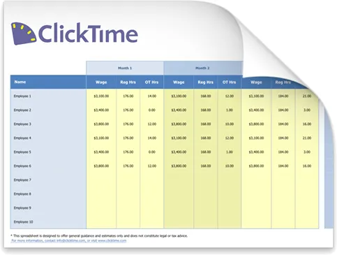 overtime calculator - template