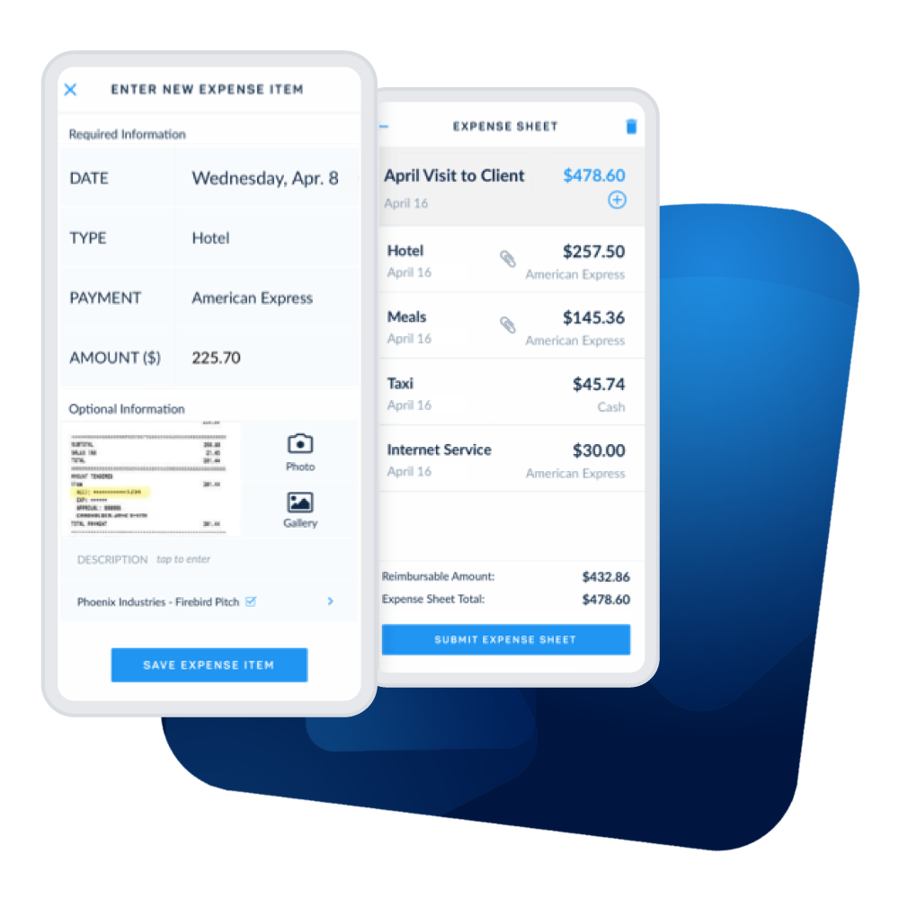 Mobile expense reporting entry