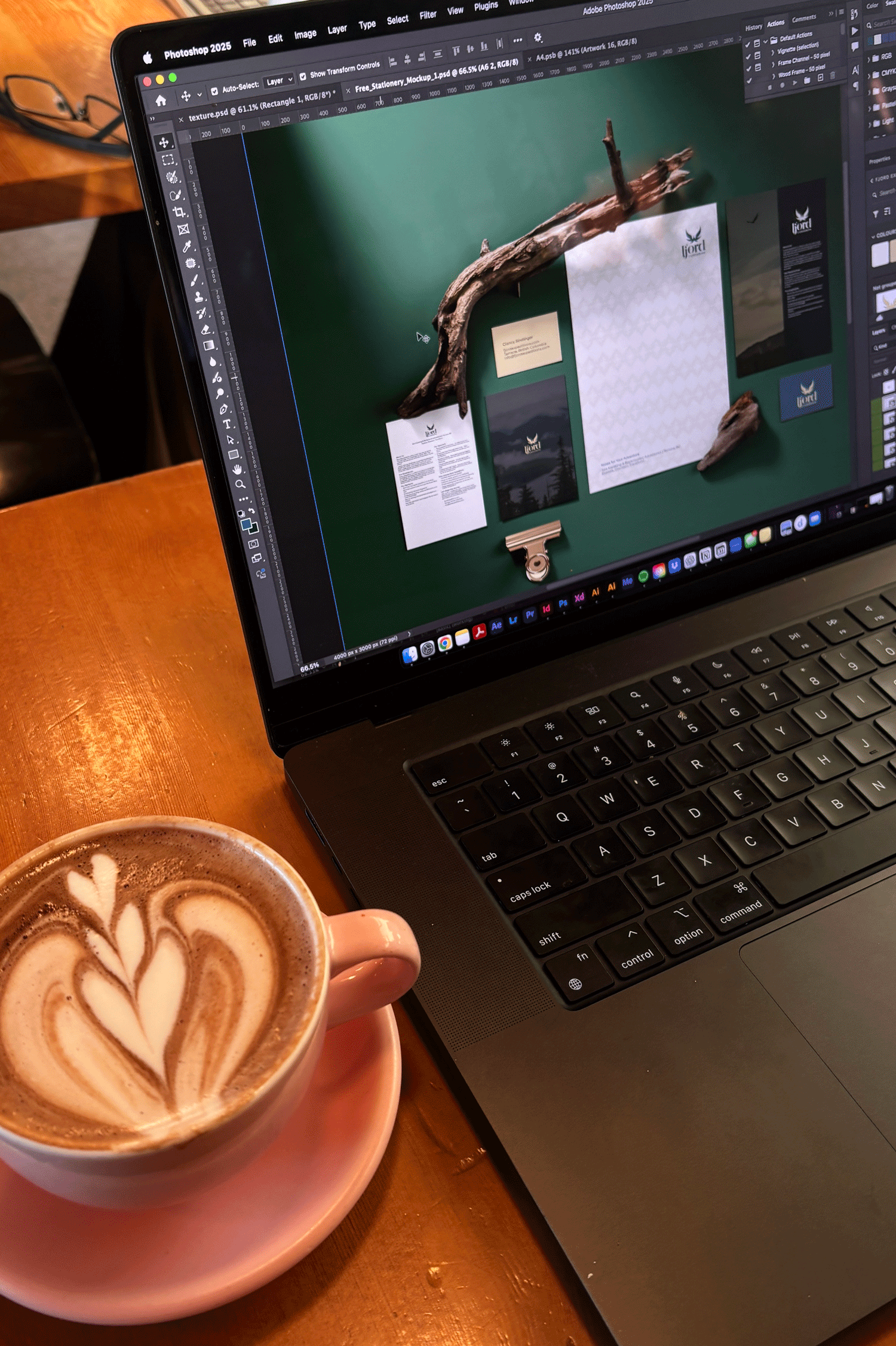 A computer featuring work content